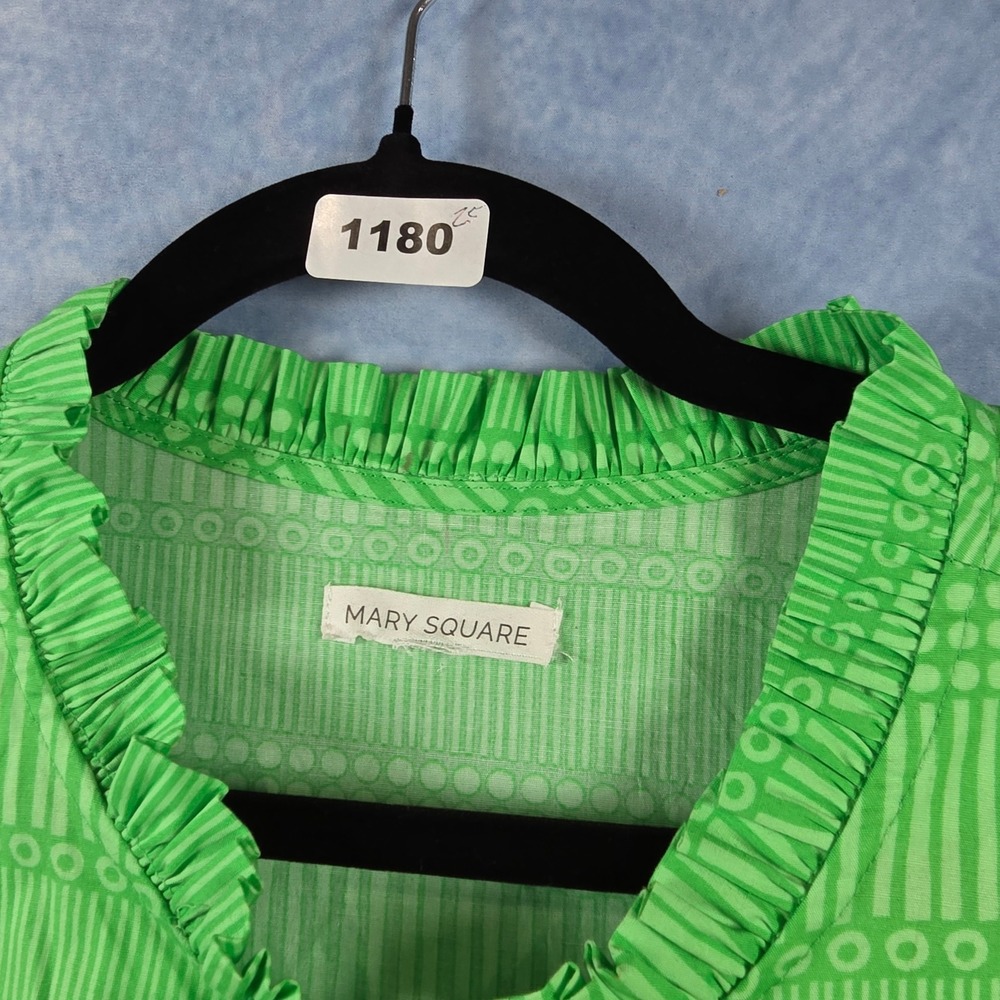 Green Ruffle-Trim Mini Dress - Picture 2 of 8